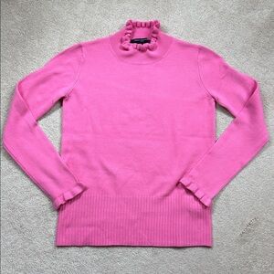 French Connection Pink Ruffle Neck Sweater size S